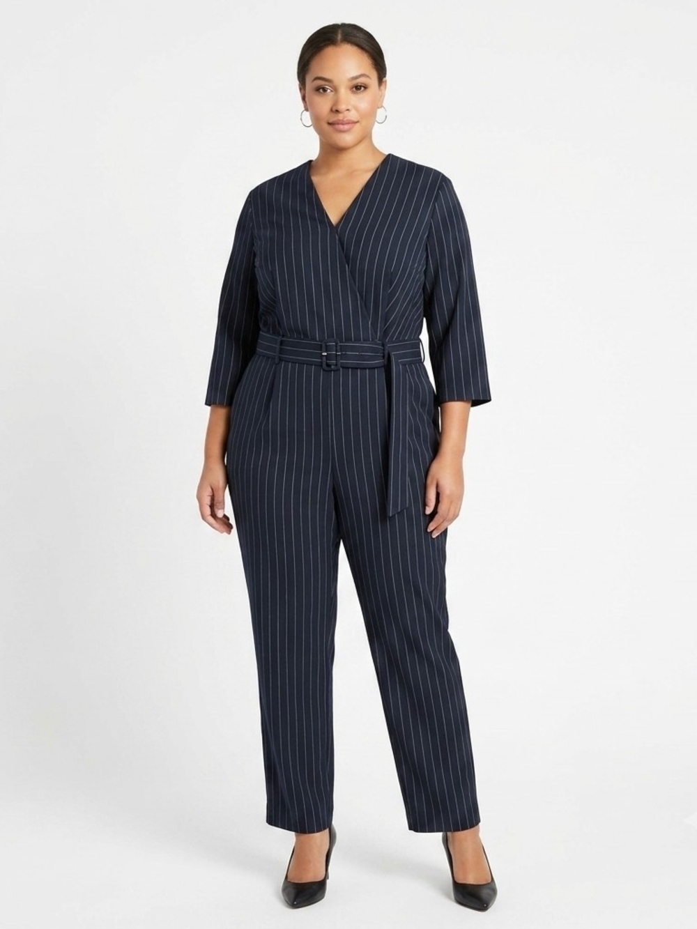 NWT The Limited Stripe Jumpsuit 20W Belted Cuffed Hem